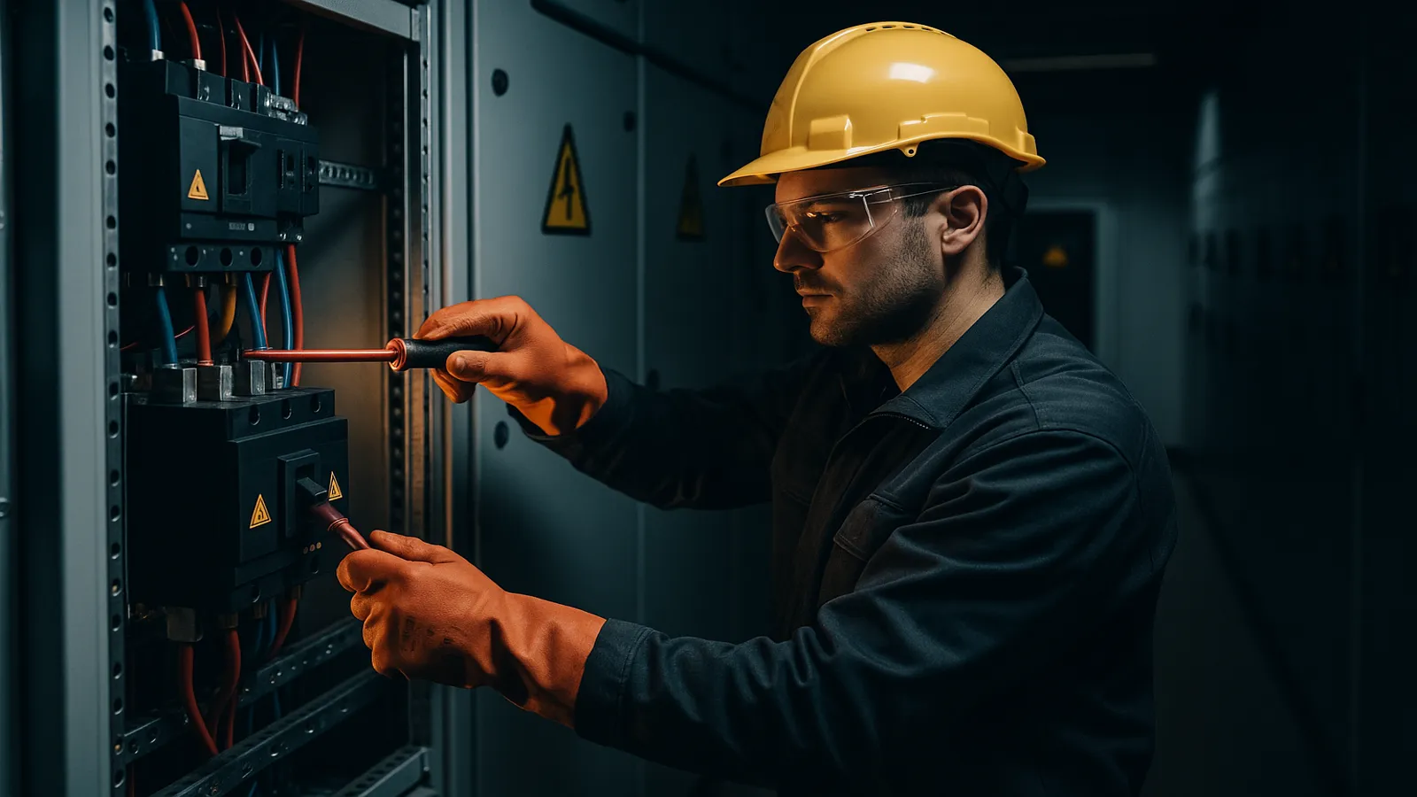 Electrician at work